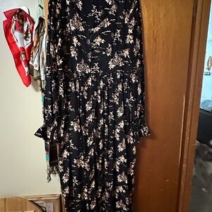 Rock & Roll Cowgirl Black and Tan Long Sleeve Sundress.